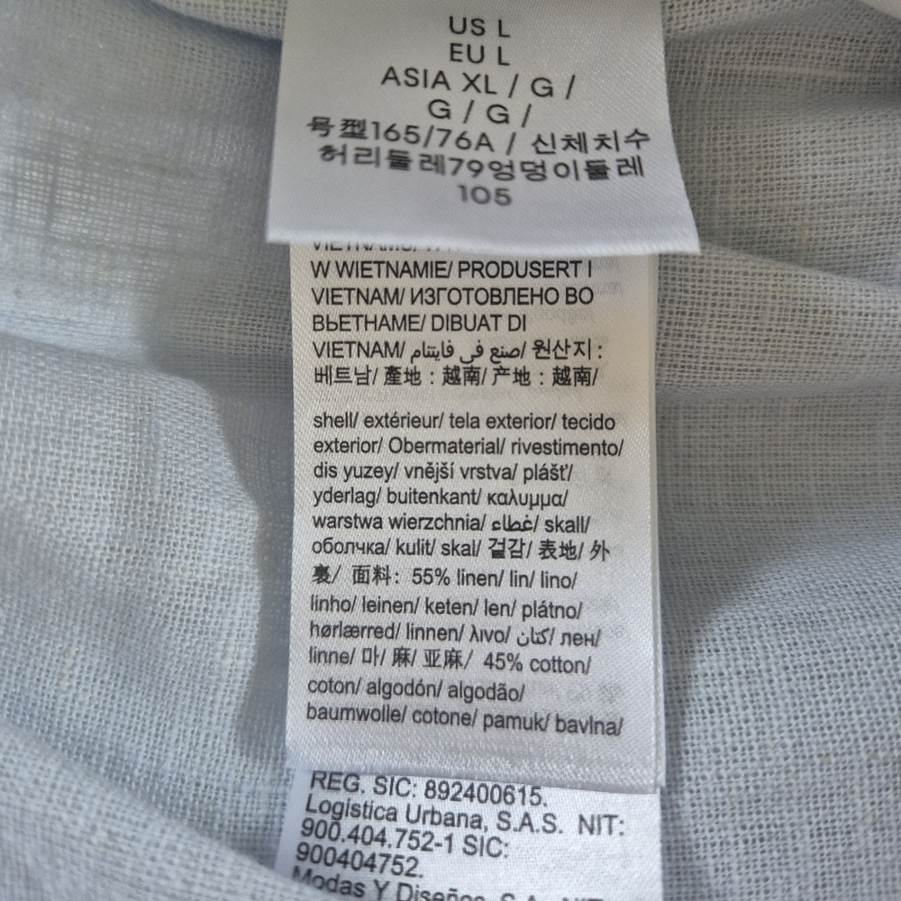 Calvin Klein Light Blue Wide-Leg Drawstring Pants, Size L - Picture 13 of 16